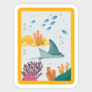 Beach Stingray Sticker